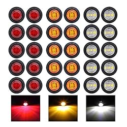 Ledvillage Pack of 30 3/4 Inch Mini Round 10 Amber