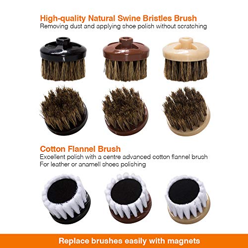 Electric Shoe Polisher Kit (10 Piece) Quick & Easy Shine, Portable Handheld Machine for