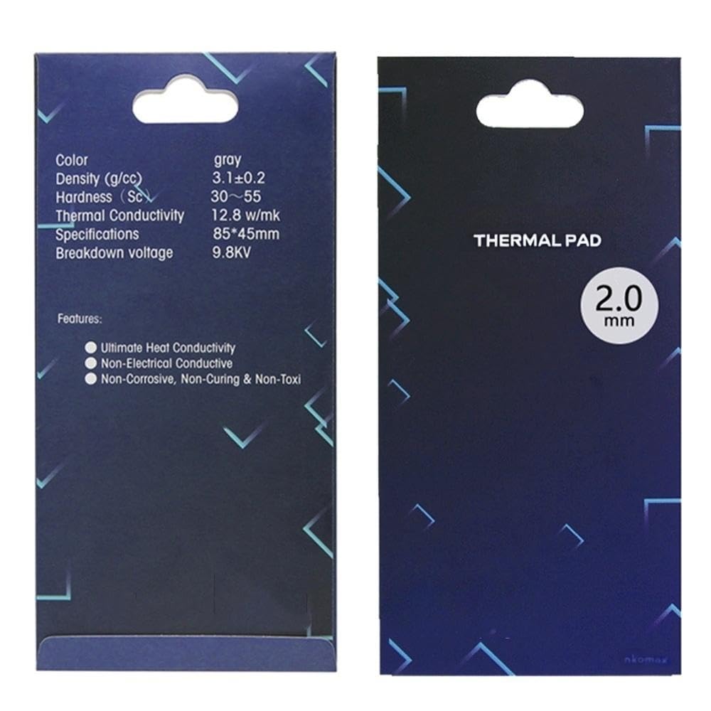 1 one enjoy Thermal Pad 12.8 W/mK, 85x45mm, Non Conductive Heat Resistance High Temperature Resistance, Silicone Thermal Pads for Laptop Heatsink/GPU/CPU/LED Cooler (2mm)