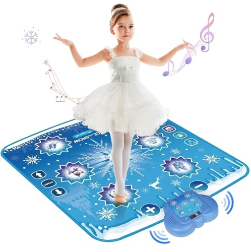 Humzo Frozen Toys Dance Mat for Girls – Bluetooth Light-Up Musical Floor Mat with 4 New Game Modes, Adjustable Volume, 2025 New Gift for Girls Ages 3-12 Birthday & Christmas