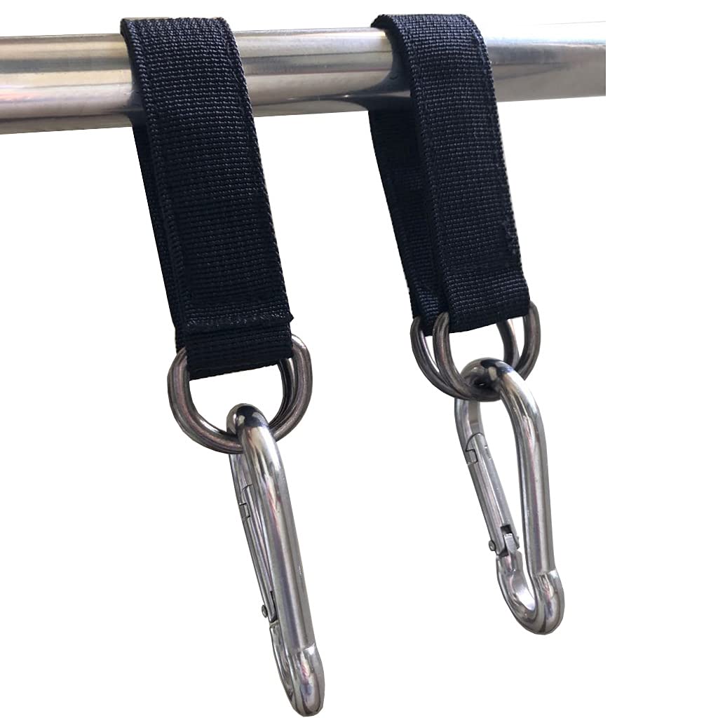 AIVOOF Swing Hanging Straps, 2 PCS 25cm / 9.8inches Heavy Duty Hanging Straps Holds 440 lbs with Carabiner Perfect for Tree Swing Seat, Hammock, Plank