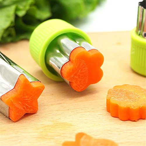 FantasyDay 9Pcs Vegetable Cutter Shapes Set for Kids, Fruit and Cookie Stamps Mold Pastry Cutters Cheese Presses Flower Star Heart Animals Stamp Mold Decorating Tools For Halloween& Christmas #1
