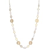 Dazylleco Long Gold Necklaces for Women Dainty Natural Stone Beaded Gold Necklace Mothers Day Gifts Boho Gold Costume Jewelry for Women