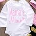Baby Girls Mama's Mini Bodysuit and Polka Dots Pants Outffit with Hat+Headband(80(6-9M),Pink)