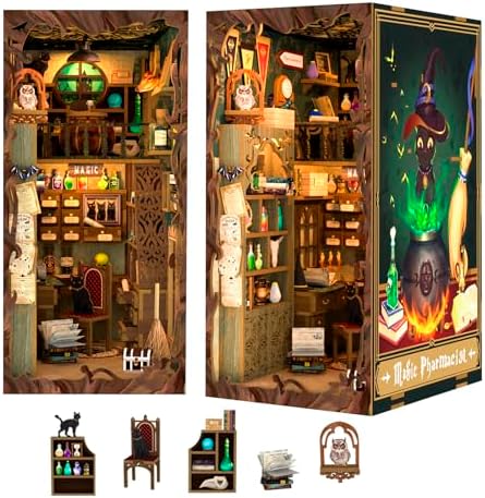 CUTEBEE DIY Book Nook Kit with Dust Proof, Bookshelf Insert DIY ...