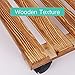 MOUTIK Plant Caddy Wooden Plant Stand 2 Pack Square Indoor Outdoor on Roller Patio/Flower Pot (11.8
