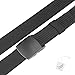 JASGOOD Unisex Nickel Free Belt 1.5 In Nylon Adjustable Web Belt with Plastic Buckle (Fit to pant size below 45Inch,11-A-Black)