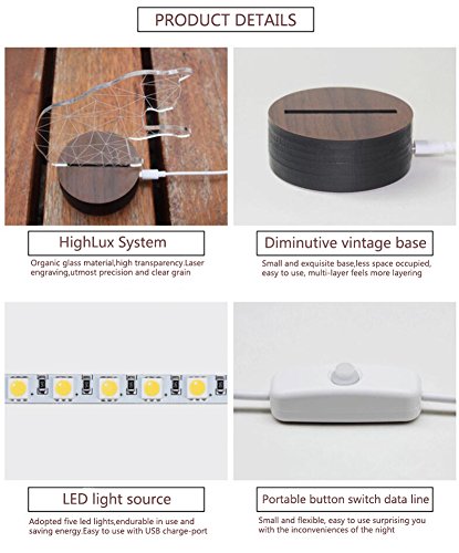 ETIAL LED Night Light Lamps, Ambient Mood Lighting 3D Optical Illusion USB Table Desk Visual Lamp Gifts Toys for Children Kids (Sailboat)