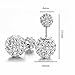 DIB Fashion Jewelry 925 Sterling Silver Crystal Double Sided Rhinestone Ball Princess Stud Earring