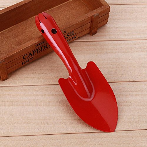 Mikolot Mini Metal Garden Hand Shovel Flower Soil Planting Kids Spade Tool(Red)