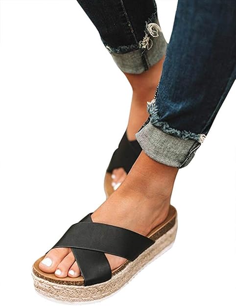 platform slip on sandals