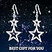 POPLYKE Sterling Silver Star Drop Dangle Earrings,Double Star Earrings for Women Girls