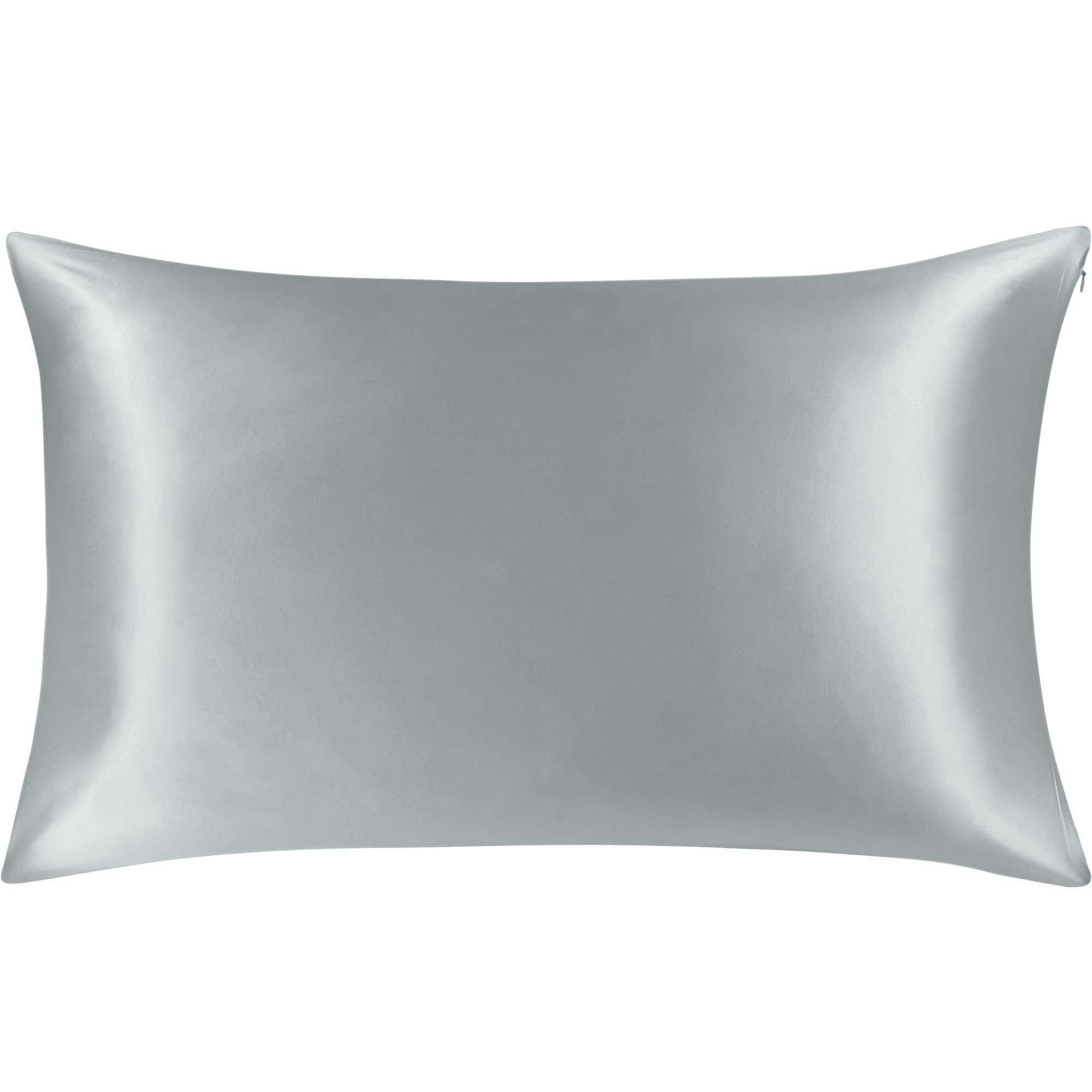 PiccoCasa 100% Pure Silk Pillowcase 550TC 22 Momme Silk Pillow Cases Soft Breathable Both Sides Silk for Hair and Skin with Hidden Zipper, Standard 20x26 Inch, Grey