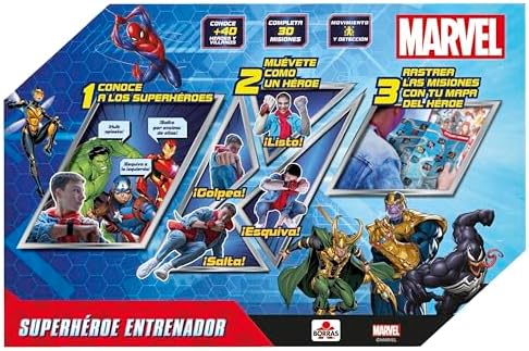 - Treinador de Super-Heróis Vingadores, Avançar para Completar Missões, Saltar, Lutar e Mover-se, Ouça Dicas dos Heróis do Universo Marvel, Dificuldade Progressiva, Idades a partir dos 5 anos (20002)