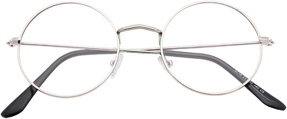 SIPU Classic Round Metal Clear Lens Glasses Frame Women Men Eyeglasses
