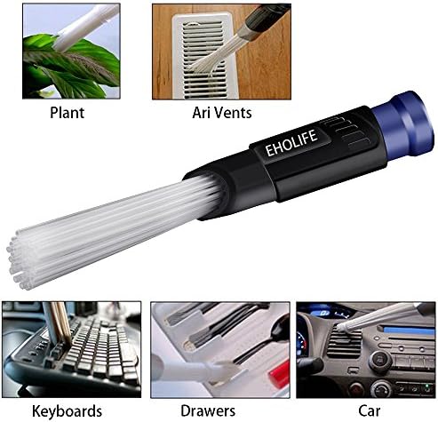 Universal Vacuum Attachment Dust Brush Cleaner Dirt Remover Vac Attachment Tool As Seen On TV for Air Vents Keyboards Drawers Plants Dust Cleaning (Blue,Black)