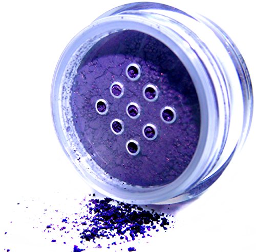 Pure Ziva Beautiful Deep Eggplant Purple Blue Loose Powder Mineral Glitter Eye Shadow Eyeshadow Dust Pigments, Single Jar Pot, Talc & Paraben Free, No Animal Testing & Cruelty Free