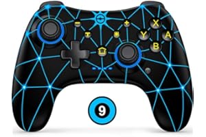 NEALGAMEFY Switch Controller Compatible with Switch/Switch Lite/Switch OLED/Windows/iOS/Android, Wireless Switch Pro Controller with Cool Dynamic Light,Programmabele,Turbo,6-Axis Gyro,4-Speed Vibration