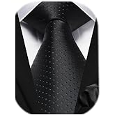 HISDERN Ties for Men Solid Tie Handkerchief Set Classic Woven Silk Business Polka Dot Mens Ties Necktie Wedding Party