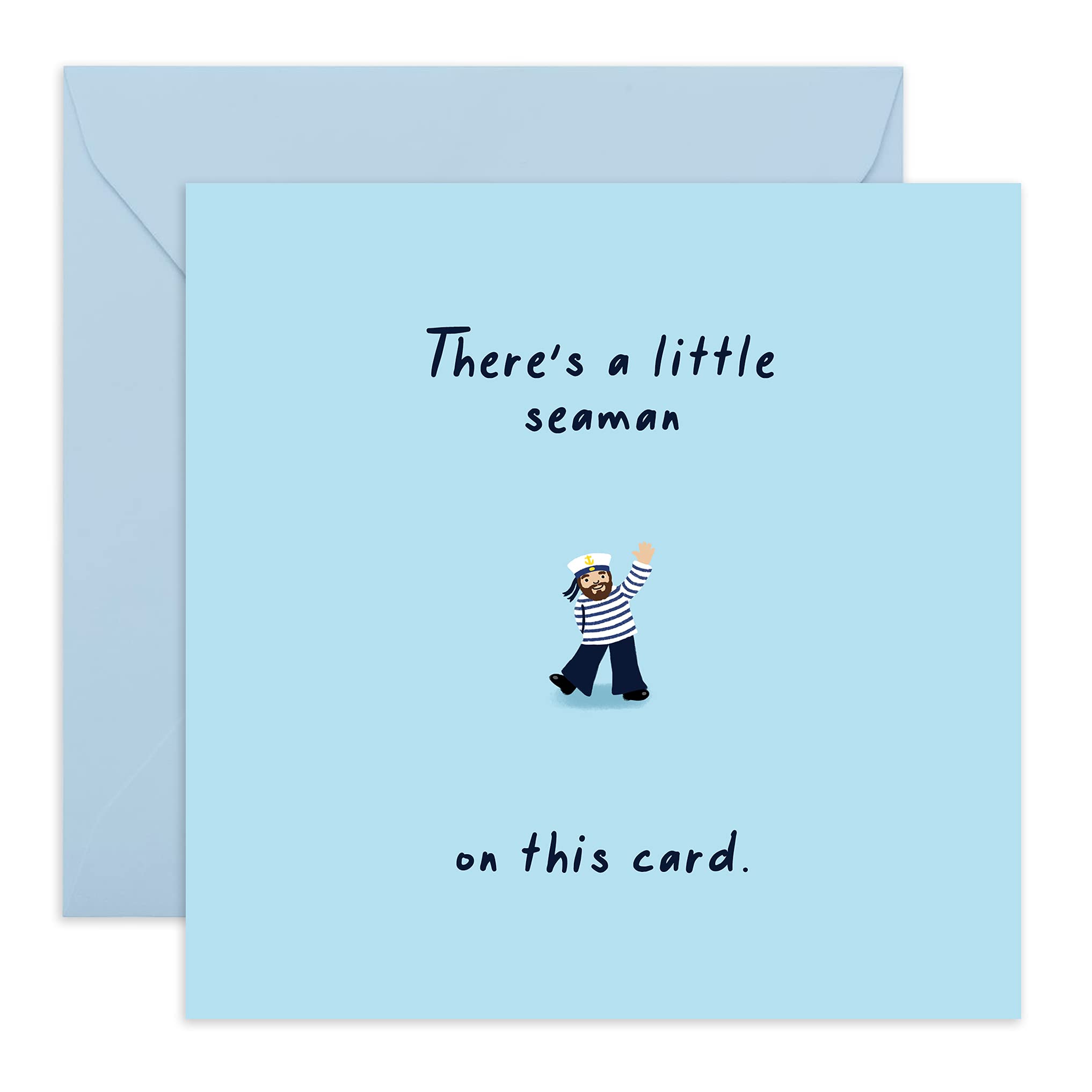 Central 23 - Rude Birthday Card for Men and Women - 'Little Seaman' - Cheeky Bday Card - Best Friends - Hilarious Design - Comes with Fun Stickers