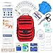 LINE2design Complete Molle Bag Kit – EMS Emergency Fully Stocked First Aid Trauma Backpack Kit – Advanced Safety Rescue Outdoor Medical Supplies – Perfect First Responder for Natural Disasters – Redthumb 1