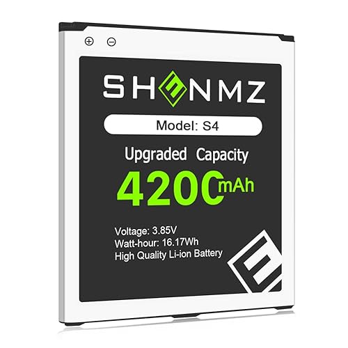 SHENMZ Galaxy S4 Battery,Upgraded 4200mAh Li-ion Replacement Battery for  Samsung Galaxy S4 EB-B600BE,AT&T I337