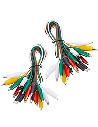 bestgle 20 piezas Juego de cables de prueba con pinzas de cocodrilo con aislamiento doble Clips Kit de cables de prueba para conexión de electrónico, pruebas de automóvil, 19.7 inch de longitud