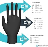Unigloves Unicare Nitrile Examination Gloves Medium Black Box of 100 view 4