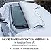 HRDJ Car Windshield Snow Cover, Auto Snow Windshield Cover Ice Removal Wiper Visor Protector Winter Summer Auto Sun Shade with 3-Layer Protection&Double Side Design for Cars Trucks Vans and SUV