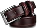 Marino’s Men Genuine Leather Dress Belt with Single Prong Buckle - Mahogany - 40