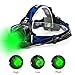 GaiGaiMall Green LED Headlamp Waterproof Head Torch Light with Zoomable and 3 Mode Best for Hunting, Outdoor Activities, Climbing, Astronomy