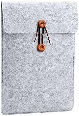 SUMAX Gray Felt Laptop Sleeve Portable Case Cover Button Closure Bag for 12" MacBook Retina display / 10.6" Samsung Galaxy Book / 10.8" Microsoft Surface 3