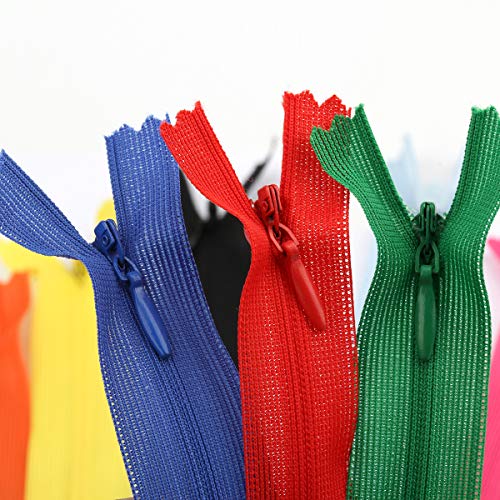 Yzsfirm 10 Pcs 24 Inch Real Silk Sewing Invisible Zipper,Yellow Coil Closed Zippers for Tailor Crafts