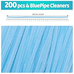 Iooleem 200pcs Light Blue Pipe Cleaners, Chenille