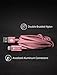 SYDE ARMOR Lightning Cable with Kevlar Core, Apple Certified Double-Nylon Braided Fast Charging Cable Built to Military Specifications for iPhone, iPad & iPod (Rose Gold, 5 Feet)