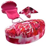 Rachel Rowberry Hard Sunglasses Cases for Large to oversized curved frames with Pouch and cleaning cloth(AS179 Peonies)