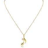 Xeyai Gold Music Note Pendant Necklace Cubic Zirconia for Women Music Lover Musican Gifts