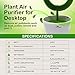 Plant Air Purifier for Desktop Removes Airborne Particles Smoke Air Pollutant Allergen Dust Pollen PM2.5 for Asthma Allergies Smokers Pets Air Cleaner Ionizer Releasing Negative Ions for Home Office
