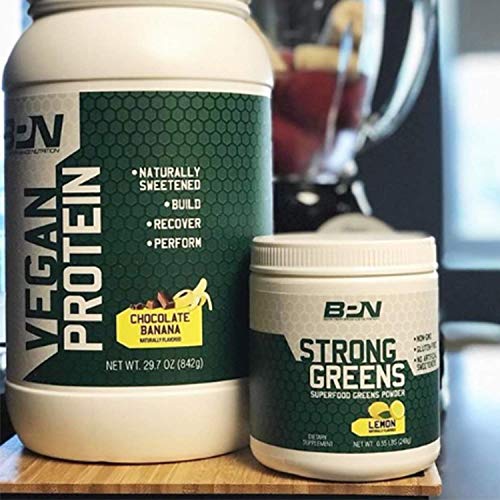 Bare Performance Nutrition, Strong Greens Superfood Powder, Antioxidants, Non-GMO, Gluten Free and No Artificial Sweeteners, Wheat Grass, Coconut Water, Turmeric and Monk Fruit (Mixed Berry)