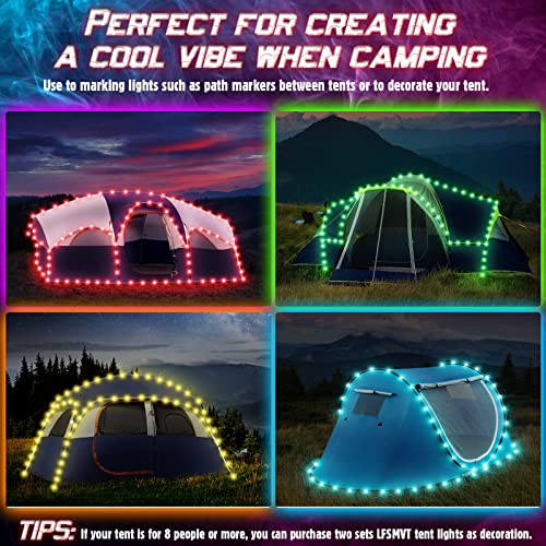 Camping Tent String Lights, 17 Colors 7 Flashing Modes LED Decorative