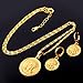 Women's Jewelry Set of 18K Gold Plated Jeusus Christ Medal Pendant Necklace Earrings