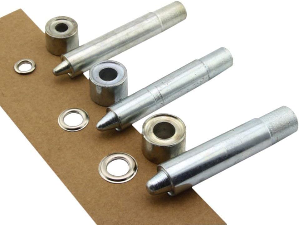 Zeagro 8mm Eyelets Grommets Setting Fixing Punch Tool Kit Only – Set of 3, Base, Punch, and Hollow Hole Punch for Leathercrafts, Jeans, Vinyl Banners, Scrapbooking and Arts & Craft Projects