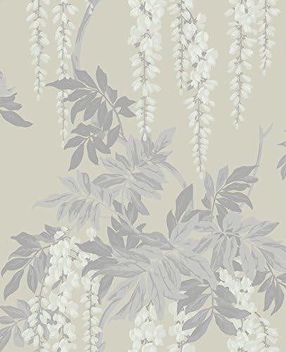 Mayflower Wallpaper Wisteria (Neutral) Purple Lilac Gray Floral Classic Vintage Nursery