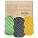 Konjac Sponge with Bamboo Charcoal, Green Tea, and Turmeric (3 Pack) 100% Natural Charcoal, Green Tea, and Turmeric Body Sponges
