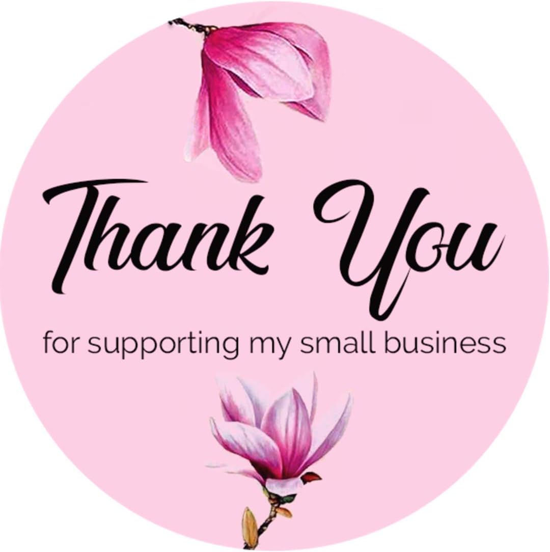Thank You for Supporting My Small Business Stickers, Pink Thank You ...