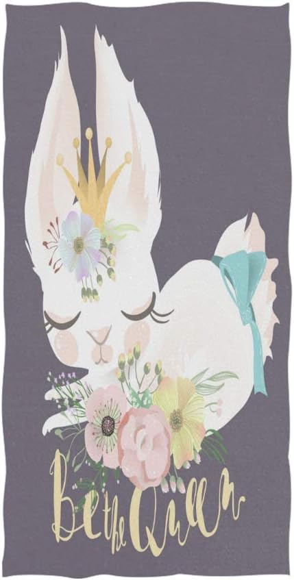 Amazon Bathroom40x70cmのための白い赤ん坊の王女バニー手タオルの超柔らかい贅沢なタオル バスタオル ホーム キッチン オンライン通販