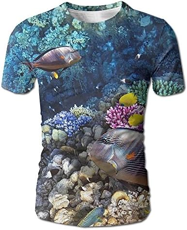 Men's Sea World Weird 3D Graphic Short Sleeve T-shirt Small