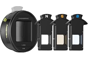 Freewell 1.33x Anamorphic Lens for iPhone & Samsung - 3 Flare Colors in One Lens (Neutral, Gold, Blue) - Cinematic Smartphone Lens with Oval Bokeh - Compatible with 17mm Mount Phone Case & Cage.