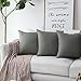 HOME BRILLIANT Faux Linen Gray Burlap Throw Pillow Covers Decorative Set of 2 Cushion Covers for Sofa, 18x18 inch, Dark Grey
