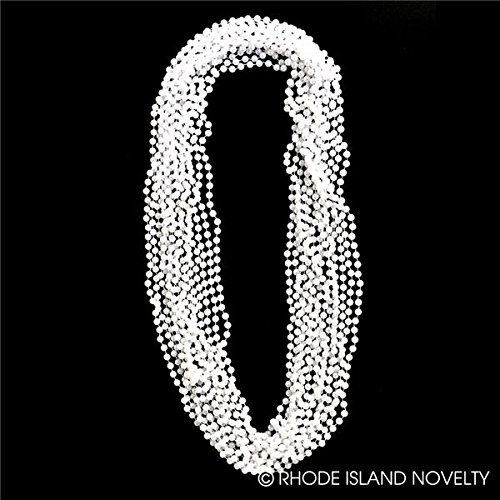 Rhode Island Novelty Pearl Necklaces (12-Pack) 48" 7MM White Pearl